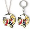Sailor Moon Anime Keychain: Creative Moon Charm for Bags & Clothing Accessories
