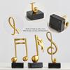 3 Pieces Gold Music Note Decor Sculptures Home Decor for Shelf Decor Aesthetic Resin Gold Music Note Statue Table Decorations for Living Room Office
