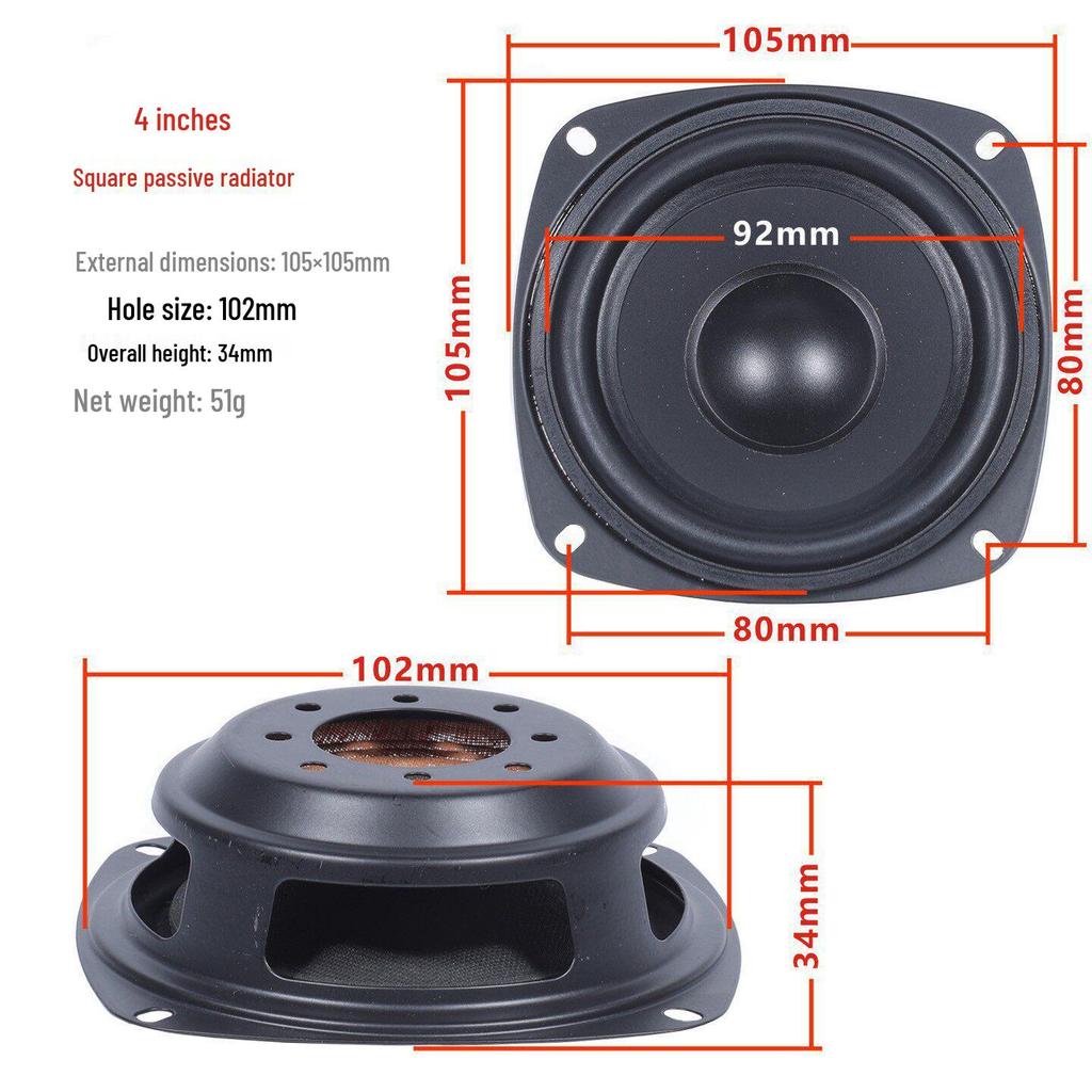 Fake Horn Bass Radiator: 4, 5, 6.5, 8-inch Passive Auxiliary Speaker Diaphragm