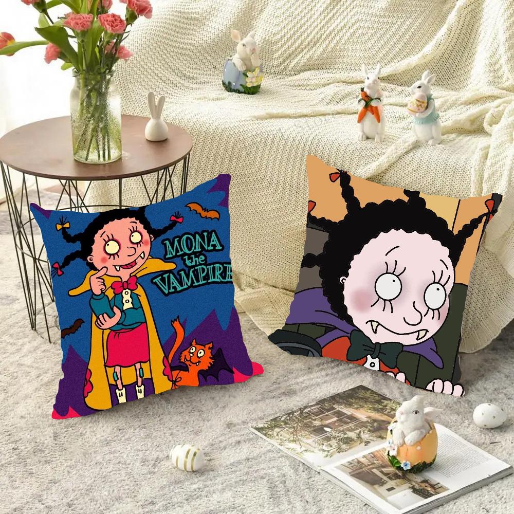 M-Mona the V-Vampire animated series Pillow Case Square Pillow Bedroom Sofa Leisure ComfortCar Living Room Home Decoration 40X40