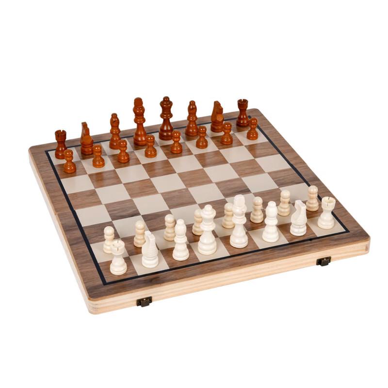 Mussels Magnetic Foldable Wooden International Chess & Checkers Set