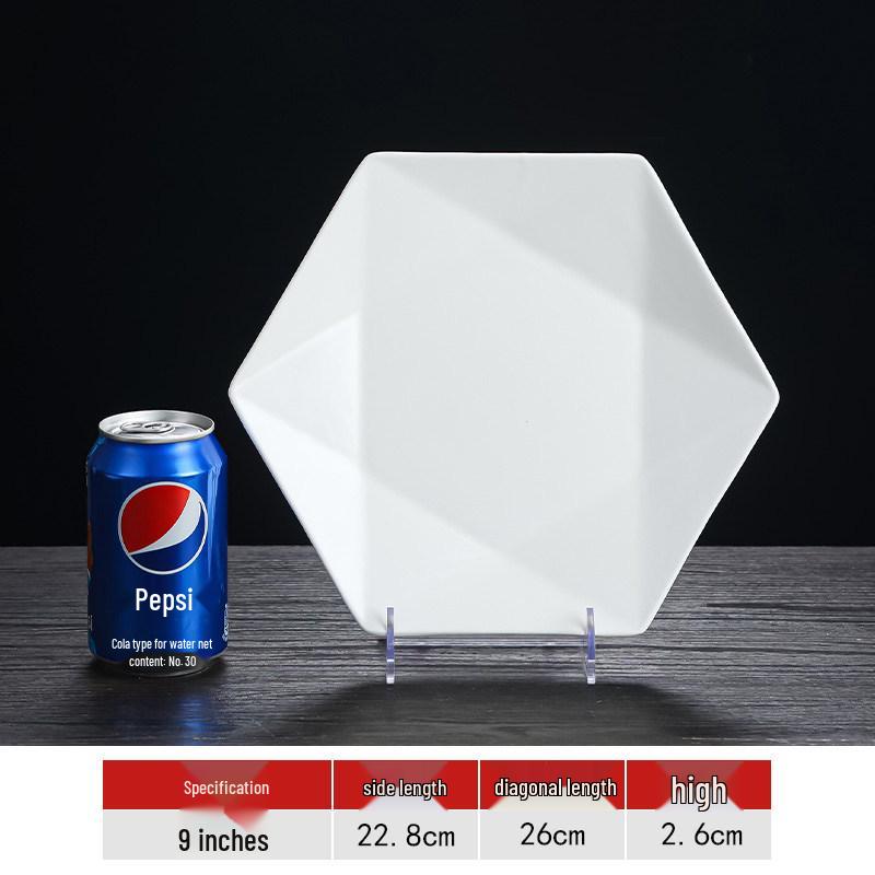 Creative Hexagonal Ceramic Stir-Fry Plate for Home or Restaurant Use