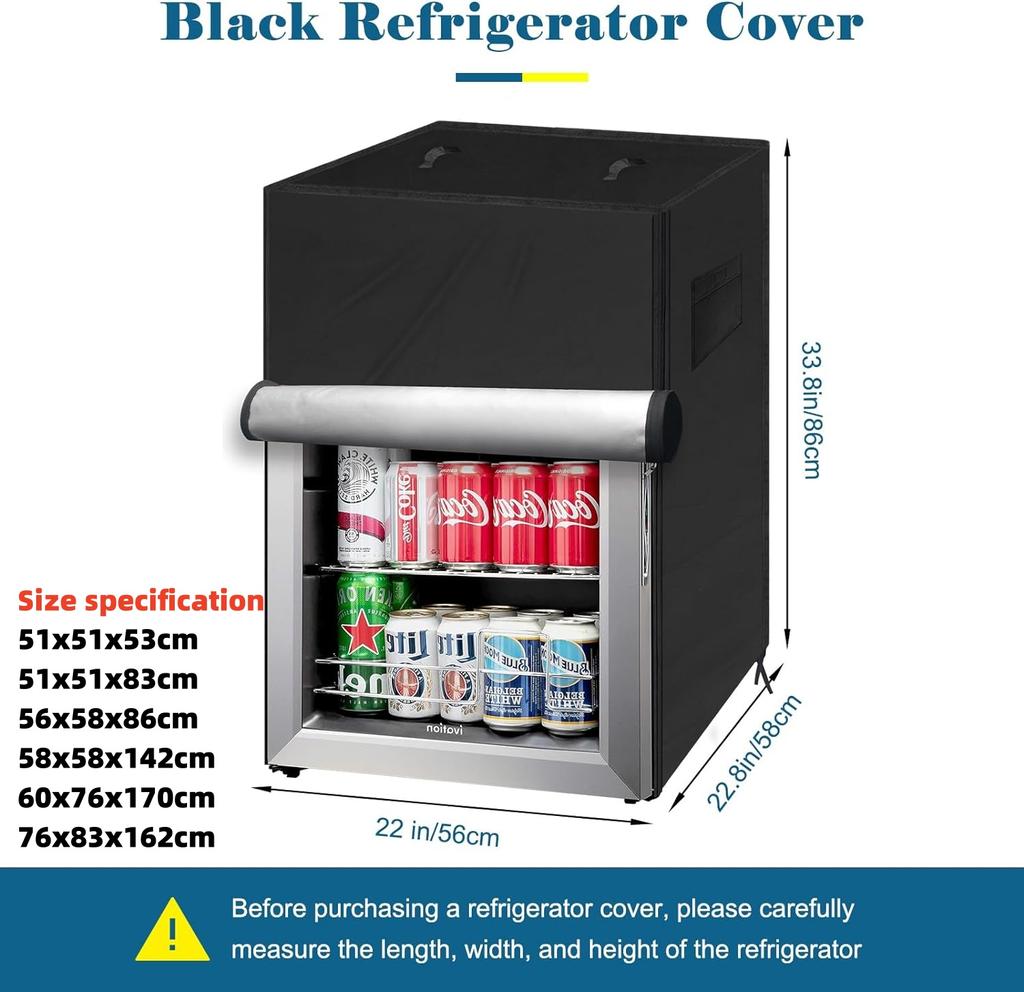 Upright Freezer Cover 22''L X 23''W X 34''H,  Oxford Mini Fridge Cover Protection for Outdoor Refrigerator Waterproof, Dustproof