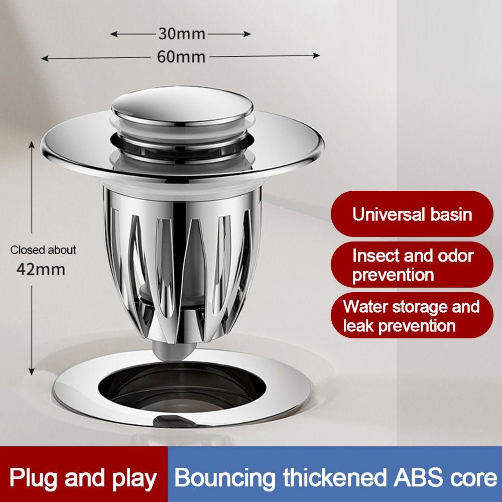 Copper Core Floor Drain Filter Mesh Hair Trap Sealing Cover Washbasin Bounce Core Multifunctional Anti-clog Sink Strainer Plugs