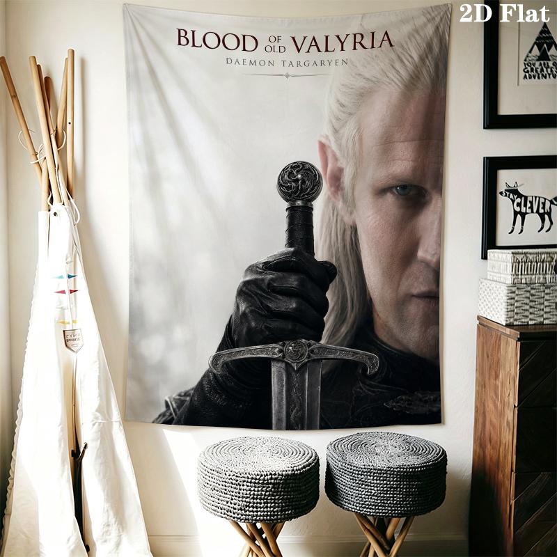 Tapiz de Pared de Daemon Targaryen Colgante de Pared Estético Manta de Tela Impresa Tapices Decorativos para Dormitorio Sala de Estar Decoración del Hogar