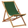 VidaXL Folding Beach Chair Eucalyptus Wood and Green Fabric 310315