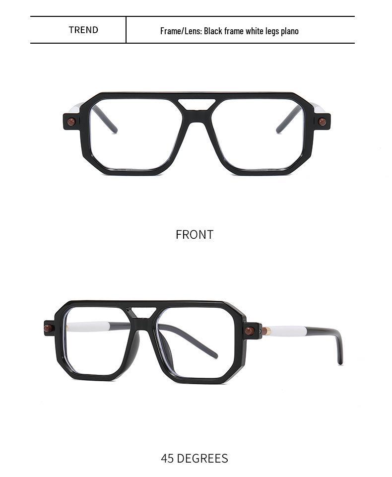 Trendy European & American Thick Frame Double Beam Square Sunglasses for Men & Women