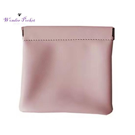 Stylish Portable Cosmetic Faux Leather Bag Solid Color Storage