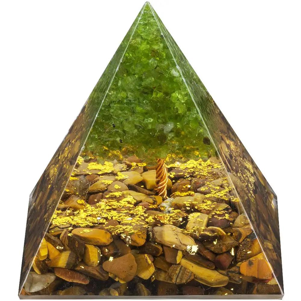 Generator energii Piramida Orgonu Ametyst Perydot Uzdrawianie Naturalny Kryształ Generator Czakry Reiki Piramida Orgonu Medytacja Narzędzie