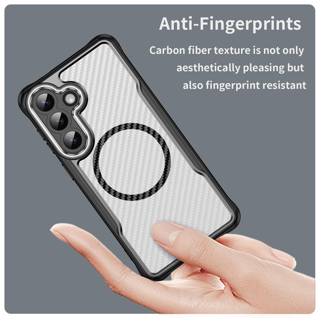 For Samsung Galaxy S26+ Case Magnetic Case Hybrid Phone Cover Carbon Fiber
