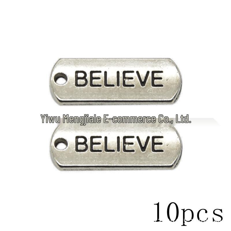DIY Vintage Gold Inspirational Word Tag Pendant for Jewelry Making