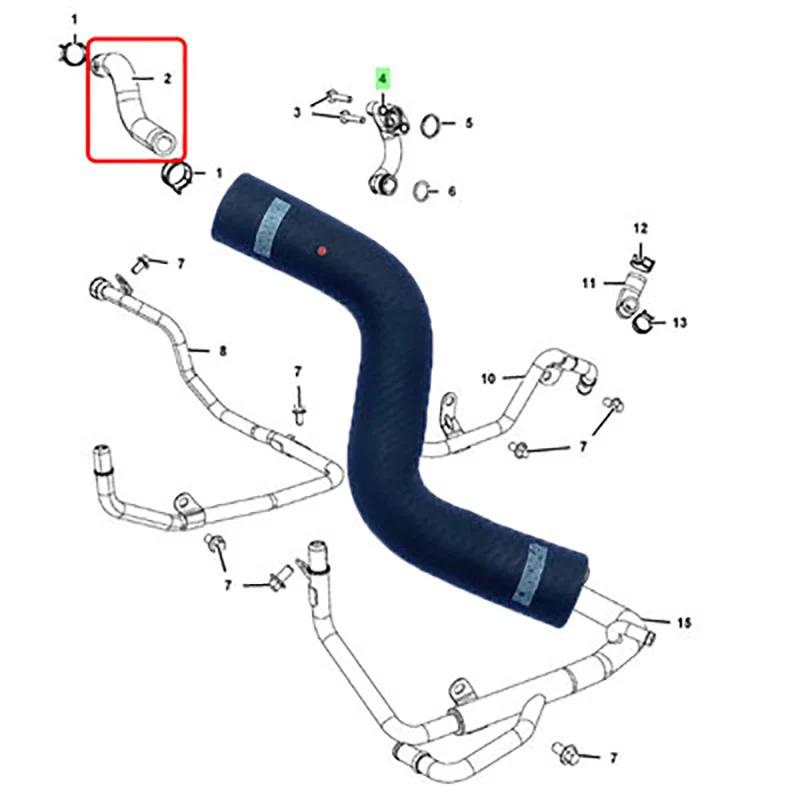 Original Brand New  Engine Coolant Bypass Pipe Hose 68147604aa,68211200ac,68253365aa For Jeep Grand Cherokee High Quality