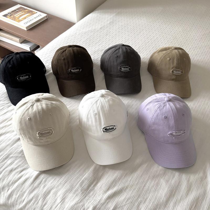 Cotton Baseball Cap For Women With Sun Protection And Embroidered Letters For Casual And Chic Style