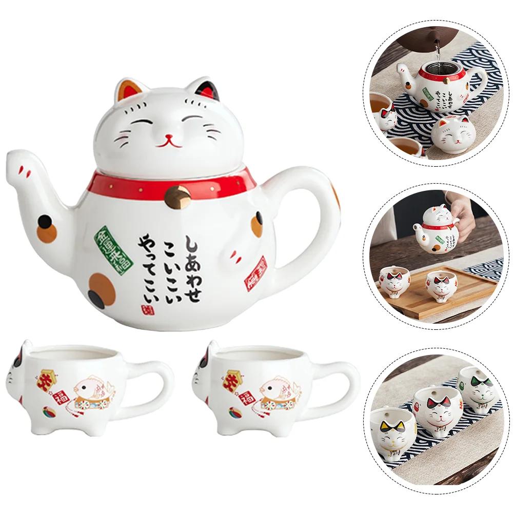China Cups Made Vintage Infuser Tea Japanese Style Teapot Cat