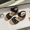 Rome with skirt sandals women's 2025 summer new open-toed casual versatile wedge heel beach black outer sandals