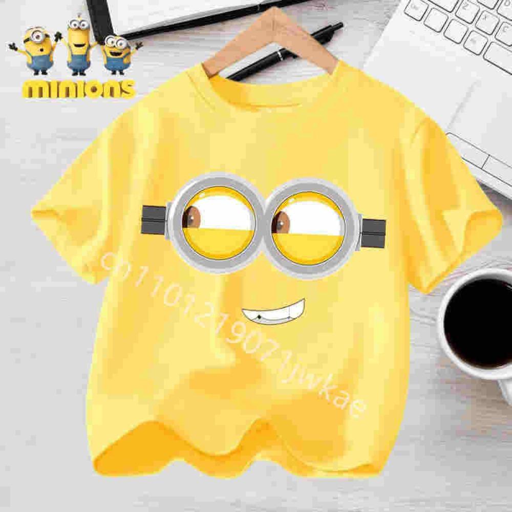 Anime Minions T-shirts for Children Kawaii Cartoon Graphic T Shirts Girls Casual Short Sleeves Tops Summer Baby Boys Clothing