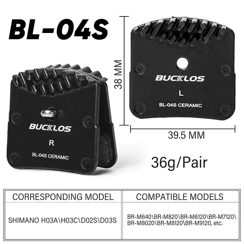 BUCKLOS Ceramic Bike Brake Pad Road Bicycle Hydraulic Disc Brakes Pads MTB Brake Pad for Shimano L05A J04C J05A H03A N03A NUTT
