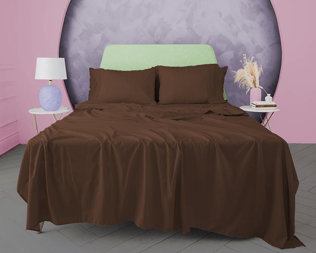 3dílná sada jednobarevných prostěradel ze 100% egyptské bavlny, 600TC - obsahuje 1 prostěradlo a 2 polštáře, různé velikosti a barvy