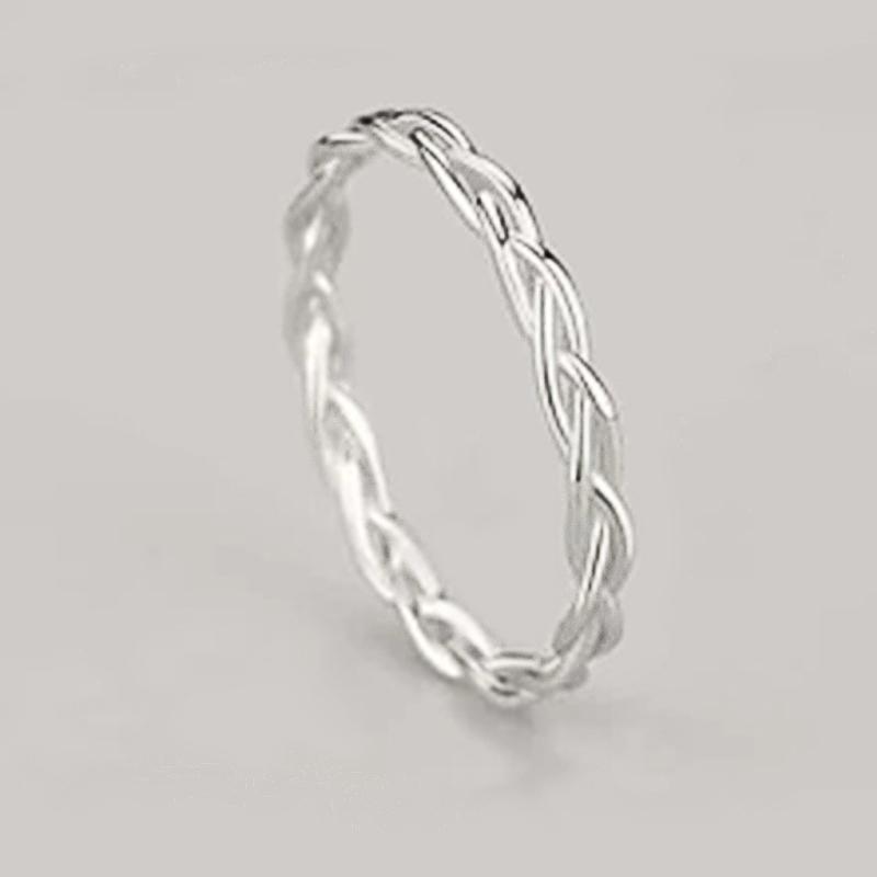 Metal Silver Color Women Finger-ring Twist Design Simple Stylish Female Rings Daily Wear Temperament Jewelry Drop Ship