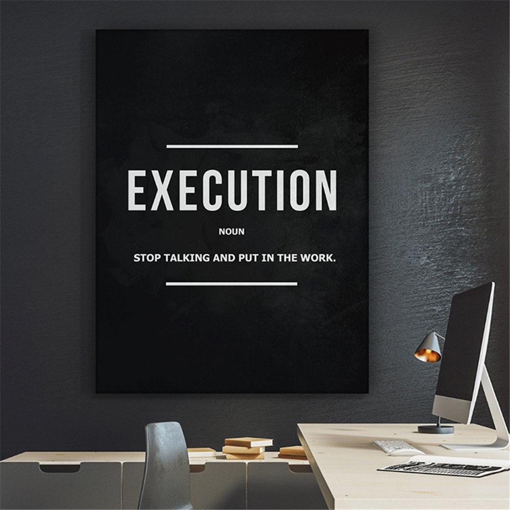 Solid Wood Frame Home Decor Canvas Picture 1 Canvas Inspirational Quotes Poster Office Study Hanging Picture Wall Home Canvas
