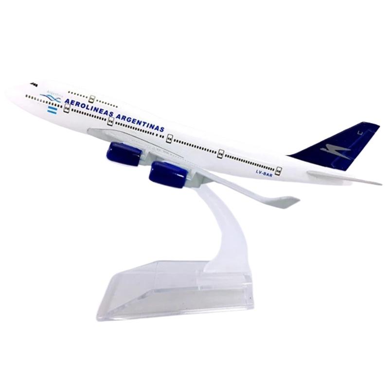 

Масштаб 1/400 16 см Модель самолета Металл B747-400 Argentine Airlines Литой самолет Игрушки для мальчиков Коллекция Дисплей Подарок синий/белый