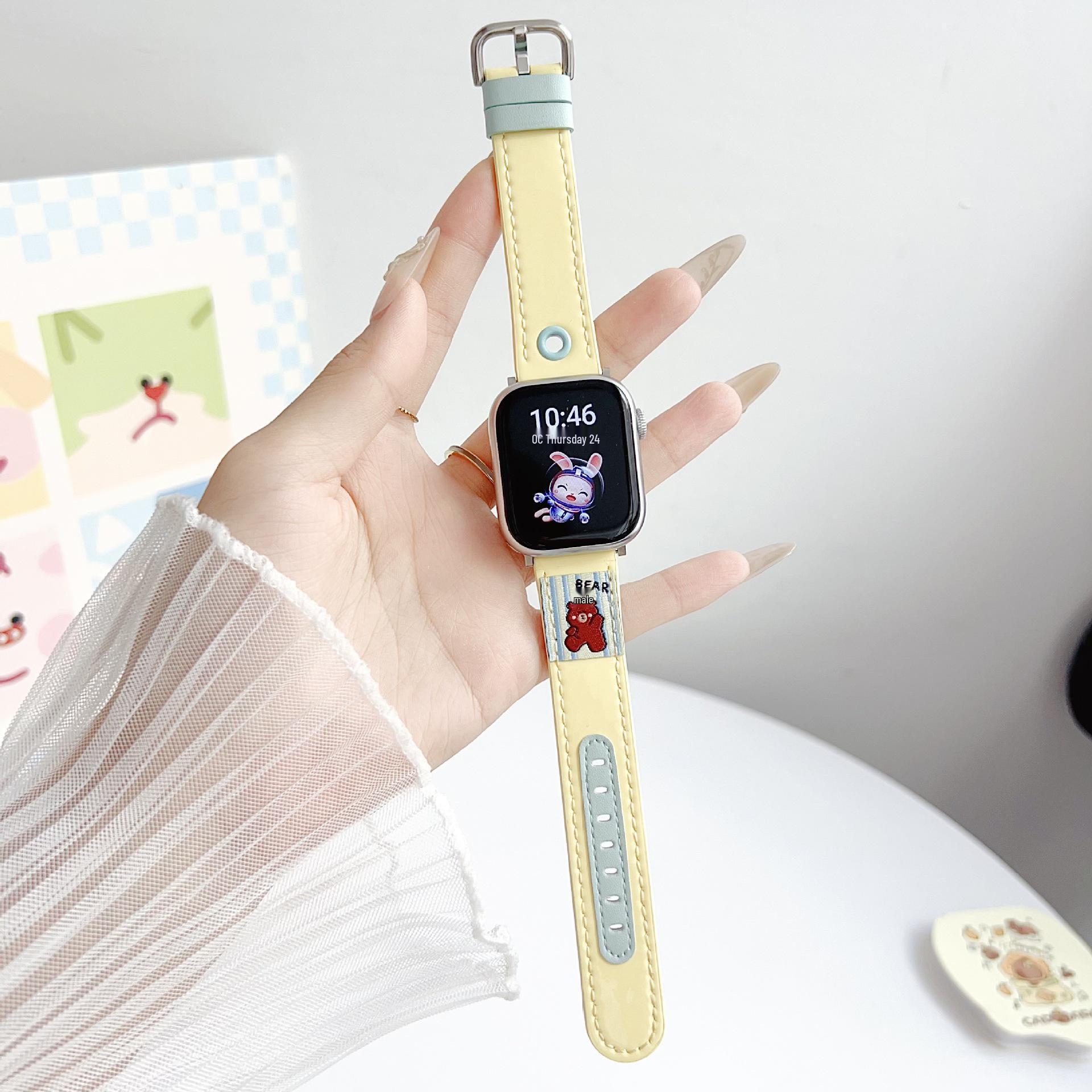 

Cartoon Animal Patent Leather Strap for Apple Watch Series 11/SE For Apple 38/40/41/(S10/S11 42mm)