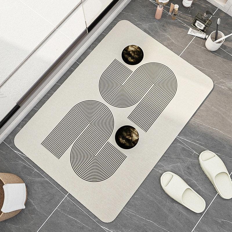 Super absorpční koupelnová předložka Protiskluzové geometrické předložky do vany Diatom Rychleschnoucí koberec do sprchy Severská kuchyně Rohožka Tapis De Bain