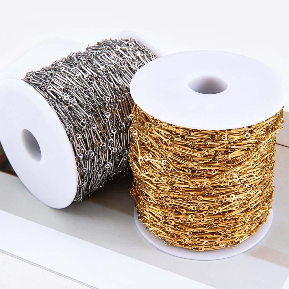 1M Stainless Steel 13mm Thin Stick Splicing Chain Gold Color Silver Color Link Chains DIY Necklace Handmade Craft Jewelry Making
