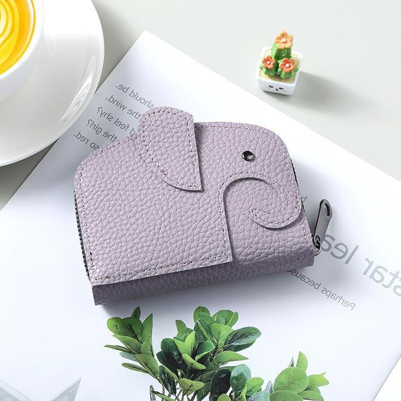 Pu Leather Elephant Money Bag Women Coin Purse With Key Ring Multifunctional Zipper Storage Bags Key Case