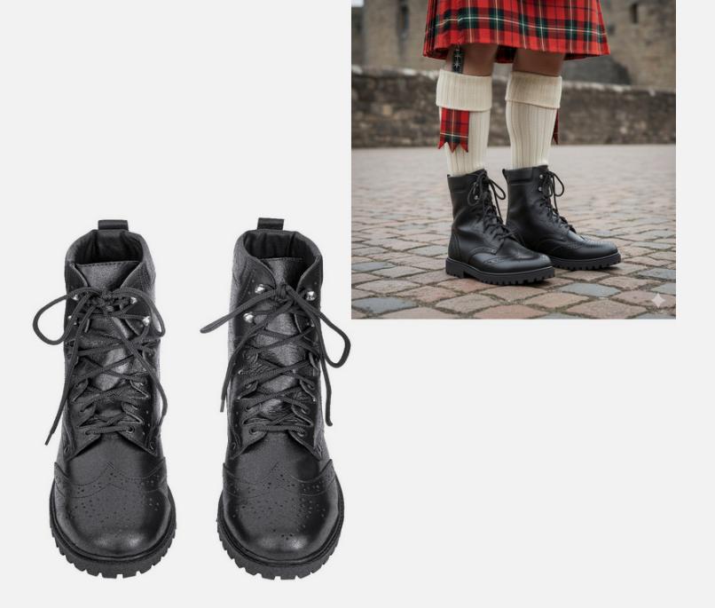 Ghillie Brogues Lungi Brogues din Piele Pantofi Kilt Scoțian Cizme Oxford pentru Kilt Îmbrăcăminte Scoțiană