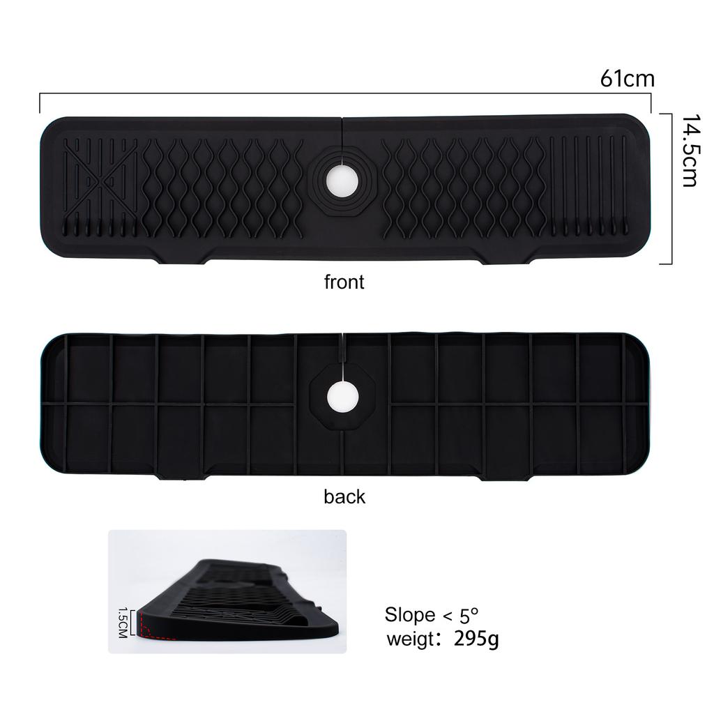 Kitchen Sink Splash Guard, Faucet Mat Splash Catcher, Handle Drip Catcher Tray, Multipurpose for Kitchen Dish Drying Mats Sponge
