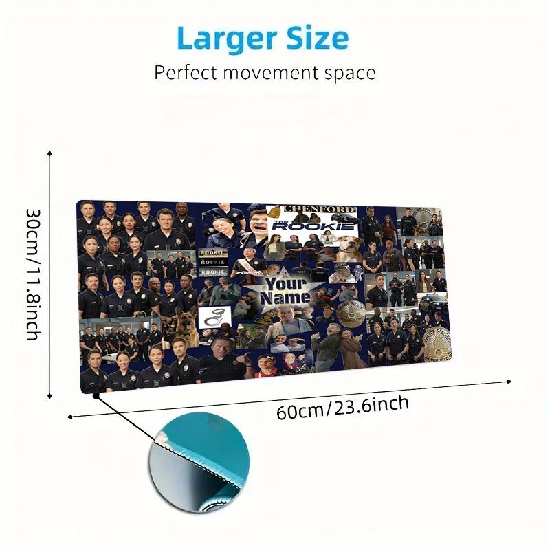 The Rookie Custom Name Large Size Mouse Pad Large Gaming Table Cushion Non-slip Laptop Tablet Big Mousepad XXL Mat Mini PC Playmat With Lock edge
