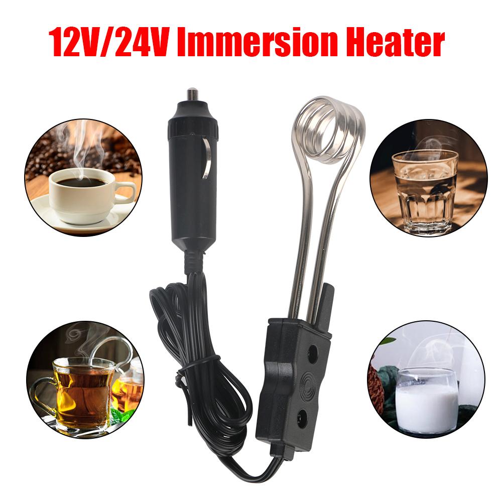 12V 24V Electric Heater Car Immersion Heater For Tea Coffee Water High Quality Safe Warmer Auto Accessories Cigar Lighter Plug