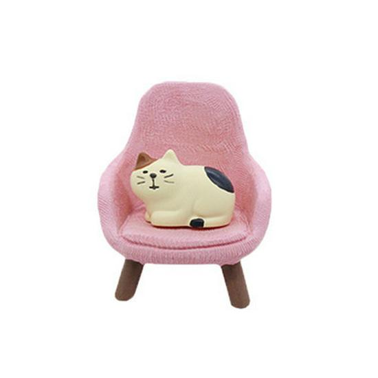 ZAKKA Cute Cat Heart Sofa Chair Miniature Resin Ornament