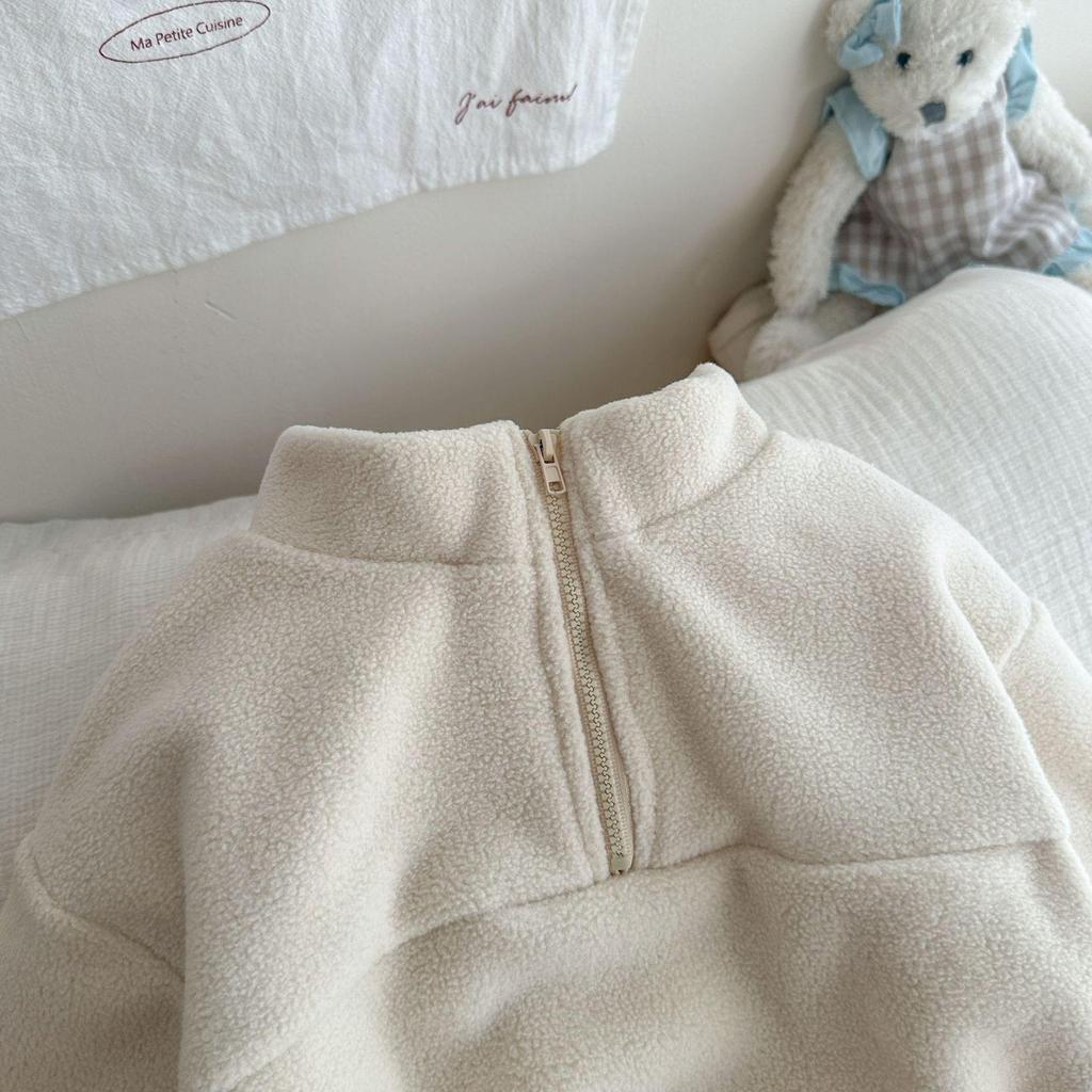 Koreanischer Stil Herbst Baby & Kleinkind Doppelseitiger Fleece Trainingsanzug - Zweiteiliges Set