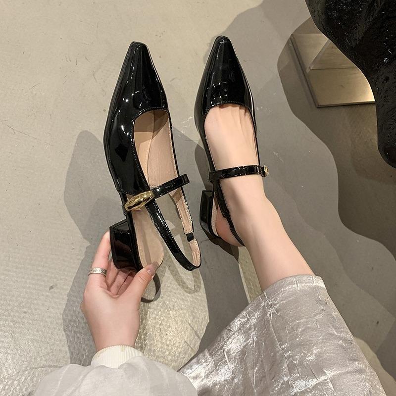 Fashion 2025 summer women's fashion high heels leather PU elegant sandals comfortable buckle banquet party shoes sexy