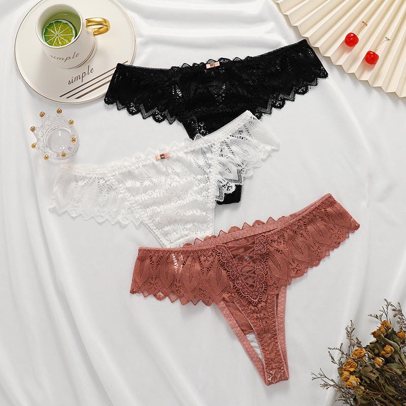 Frauen Sexy Criss-Cross Aushöhlen Spitze Höschen Low-taille Unterwäsche Tanga Weibliche Atmungsaktive Dessous Versuchung Stickerei