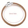 PU-Leder Silberfarbene Klassische Quadratische Schnalle Pan Familie Stil Geflochtenes Armband DIY Grundarmband Mehrfarbig Modisches Armband