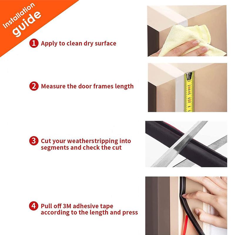 SEAMETAL 6 Metrów Pasek Uszczelniający do Drzwi i Okien TPE Odporny na Warunki Atmosferyczne Pasek Antykolizyjny Izolacja Akustyczna Samoprzylepny