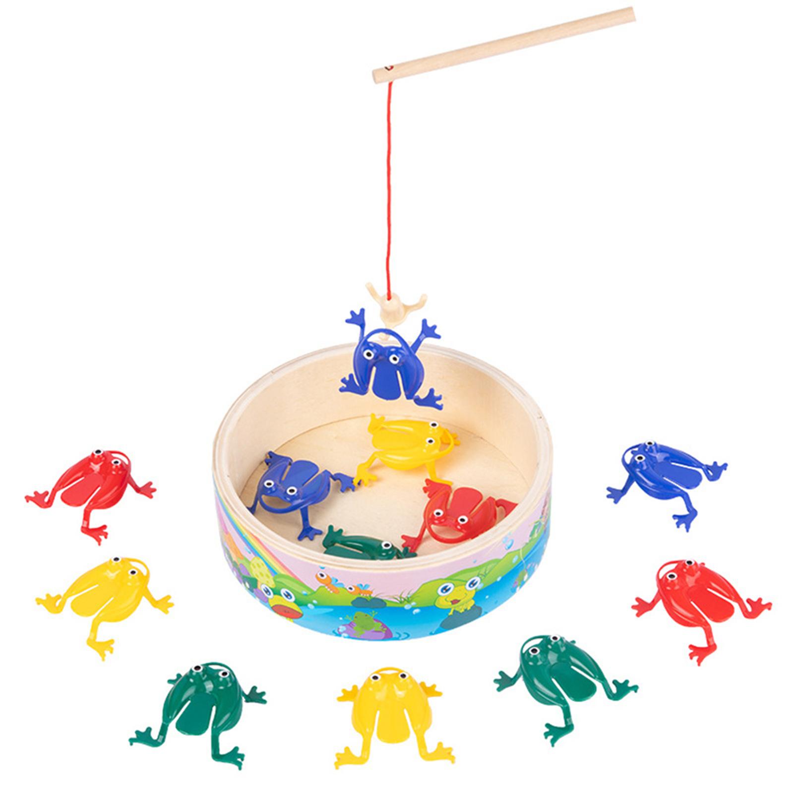 Children Educational Fishing For Frogs Baby Toys Wooden Magnetic Funny Game Toy