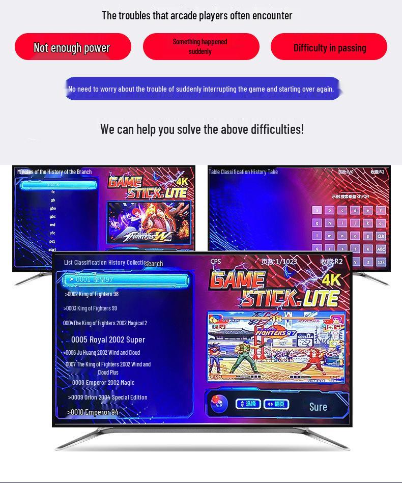 New M8 Wireless Retro Arcade Two-Player Game Console Joystick for PS1 (HD Home Edition)