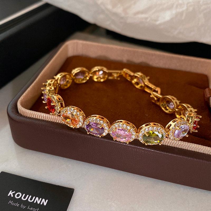 Zircon Oval Buckle Bracelet - Exquisite Niche Design, Light Luxury Jewelry