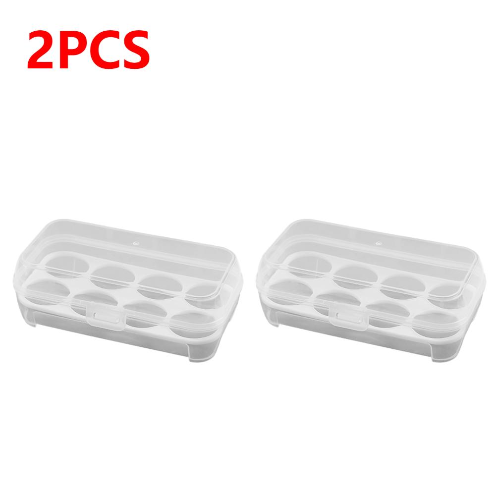 3/4/8 Grids Eggs Case Transparent Egg Box with Lid Kitchen Organizer Shockproof Portable Egg Holder for Outdoor Camping Picnic