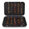 50pcs Fly Fishing Bait Professional High Carbon Steel Hook Fly Fishing Lures Kit with Storage Box