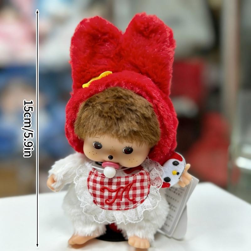 Monchhichi Plush Doll Keychain Monchiki Pendant Birthday Gift Cute Monkiki Hanging Ornament Charms Car Keyring Collection Monchhichi