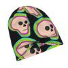ZLIENSZUS Neon Skull Beanie Hat with Neon Rings - Modern Streetwear Suitable for &, Neon Glow for Night Out, Parties, Casual Wear - Edgy Fashionable A