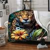 1pc Leopard Print Blanket Lightweight Blanket Throw Blanket For Sofa, Bed, Travel, Camping, Livingroom, Office yy251010039