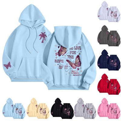 Graphic Hoodies For Women Cute Pullover Long Sleeve Preppy Sweatshirts Letter Printed Hooded Tops Fall Winter Clothes