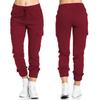 2024 European Women's Casual Workwear Pants with Elastic Waist, Drawstring, and Side Pockets