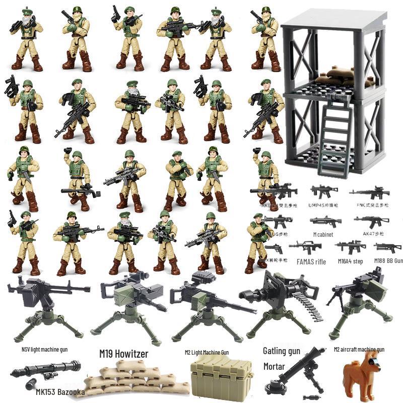 Movable Military Minifigure Building Blocks for Boys